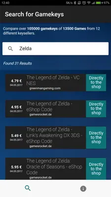 Gamekey Vergleich android App screenshot 1