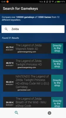 Gamekey Vergleich android App screenshot 2